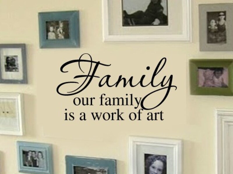 Family Wall Art Quotes Decal - Wall Decal - Our Family is a work of Art  Wall Decals - Entryway sign decals  396